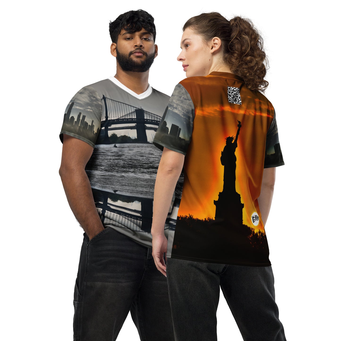 Recyceltes NYC Olidaytours Unisex-Trikot mit Allover-Druck